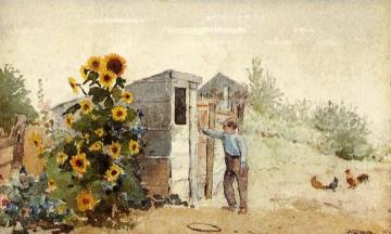 Backyard, Summer Artwork by Winslow Homer