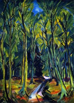 Path In The Forest Artwork by Erich Heckel