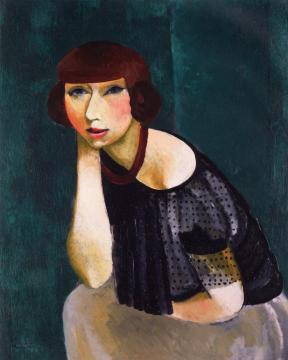 Portrait Of The Sister Of Mme Renée Kisling Artwork by Moise Kisling