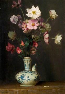 Flowers in a Persian Bottle Artwork by William Logsdail