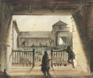 Interior Of Fort Laramie Artwork by Alfred Jacob Miller