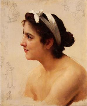 Study of a Woman Artwork by William Adolphe Bouguereau