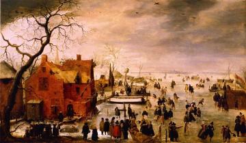 Winter Landscape with Skaters Artwork by Hendrick Avercamp