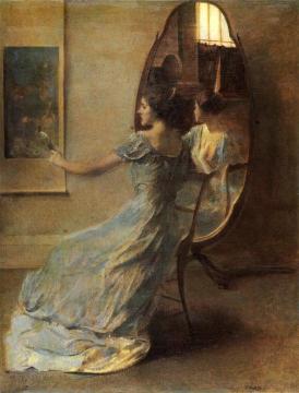 Before the Mirror Artwork by Thomas Wilmer Dewing