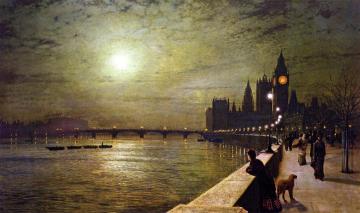 Reflections On The Thames Artwork by John Atkinson Grimshaw