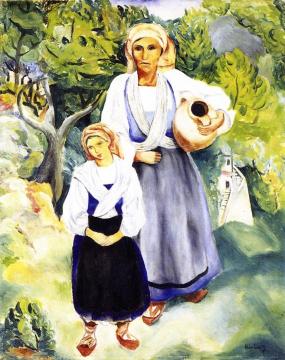 Italian Peasants Artwork by Moise Kisling