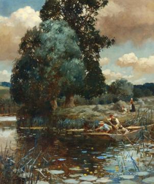 A Summer Afternoon Artwork by Sir Alfred James Munnings
