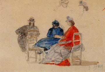 On the Beach Artwork by Eugène-Louis Boudin