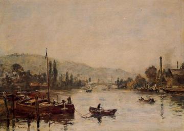 Rouen, the Santa-Catherine Coast, Morning Mist Artwork by Eugène-Louis Boudin