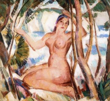 Nude And Cliff Artwork by John Duncan Fergusson