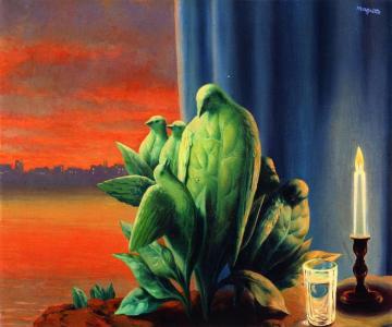 La Nuit d'Amour Artwork by Rene Magritte