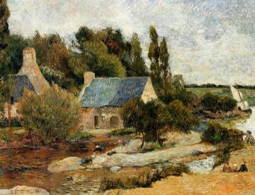 Washerwoman at Simonou Mill, Pont-Aven Artwork by Paul Gauguin