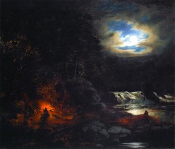 Portage near Falls of Grand'Mere, St. Maurice River Artwork by Cornelius Krieghoff