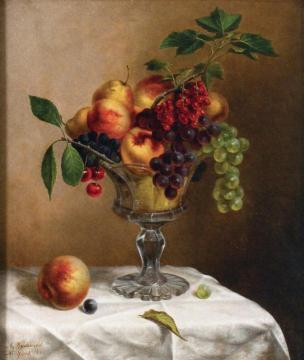 Still Life with Fruit in a Glass Compote Artwork by Arnoud Wydeveld