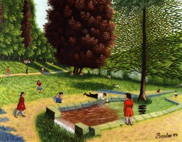 Le parc des Buttes Chaumont Artwork by Camille Bombois