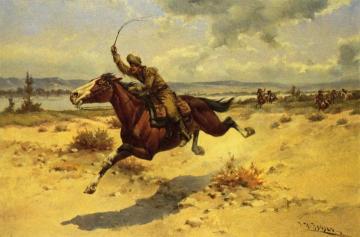 Pony Express Rider Artwork by Herman W. Hansen