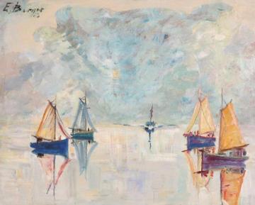 Fishing Boats (Fiskebåter) Artwork by Einar Halvdan Berger