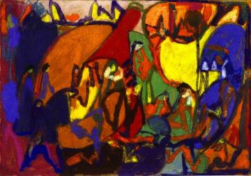 Landscape with Figures Artwork by Adolf Hölzel