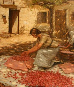 Packing Cherries in Provence, France Artwork by Henry la Thangue
