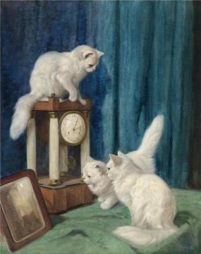 Three Curious Cats Artwork by Arthur Heyer