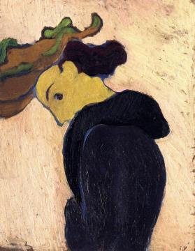 Woman in Profile Wearing a Green Hat Artwork by Edouard Vuillard