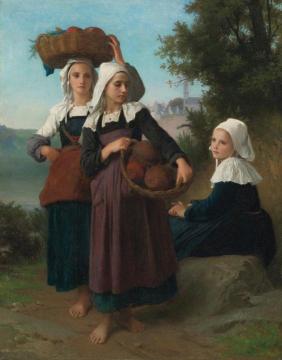 Girls Returning From The Market Artwork by William Adolphe Bouguereau
