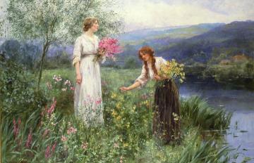 Gathering Flowers Artwork by Henry John Yeend King