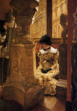 In The Louvre Artwork by James Tissot