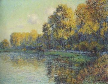 By the River in Autumn Artwork by Gustave Loiseau