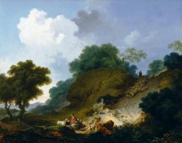 Landscape With Shepherds And Flock Of Sheep Artwork by Jean Honore Fragonard