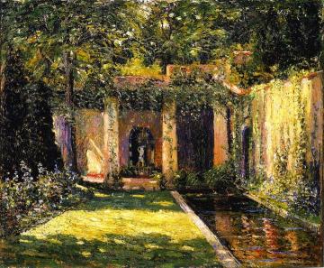 The Garden Umbrella Artwork by Ernest Lawson