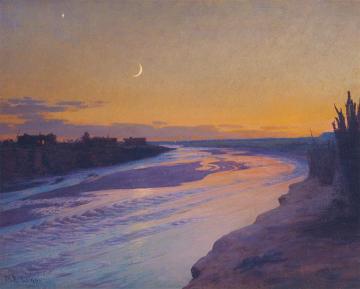 Afterglow Over The Zuni River Artwork by William Robinson Leigh