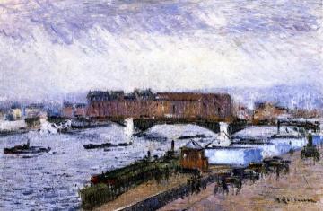 The Docks, The Pont Boiledieu, Rouen Artwork by Gustave Loiseau