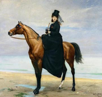 Equestrian Portrait Of Mademoiselle Croizette Artwork by Emile Carolus-Duran