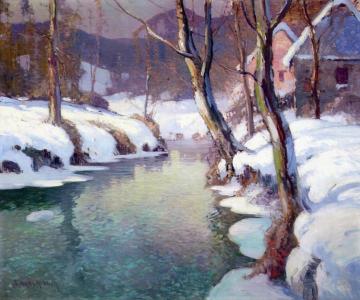 Winter River Artwork by Georges Ames Aldrich