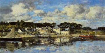 Le Faou: The Village and the Port on the River Artwork by Eugène-Louis Boudin