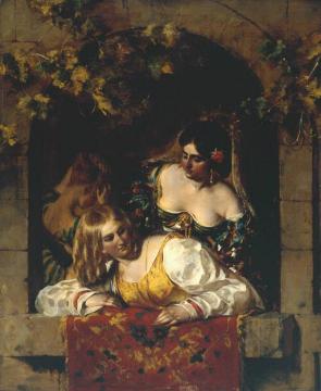 Window In Venice, During A Festa Artwork by William Etty