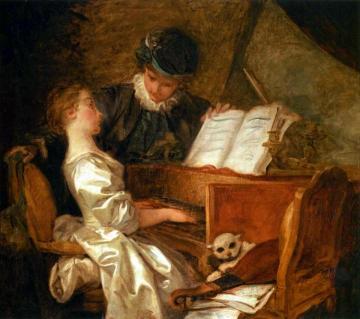 Music Lesson Artwork by Jean Honore Fragonard