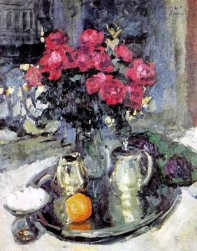 Roses and Violets Artwork by Constantin Alexeevich Korovin