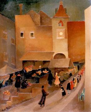 Small Market in Venice Artwork by Alice Bailly