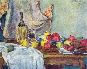 Still Life with Pomegranates Artwork by Pyotr Konchalovsky