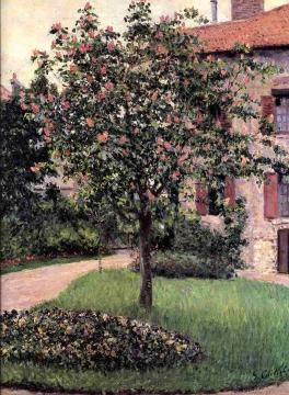 Petit Gennevilliers, Facade, Southeast of the Artist's Studio, Overlooking the Garden, Spring Artwork by Gustave Caillebotte