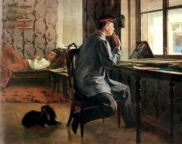 Preparation for the Examination. Artwork by Ilya Yefimovich Repin