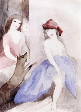 Three Women Artwork by Marie Laurencin