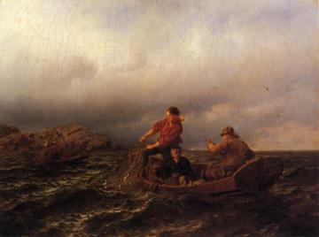 Hauling In The Nets Artwork by Hans Fredrik Gude