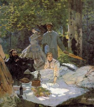 Luncheon on the Grass, Center Panel Artwork by Claude Oscar Monet
