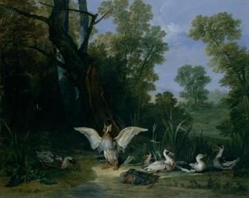 Ducks Resting In Sunshine Artwork by Jean-Baptiste Oudry