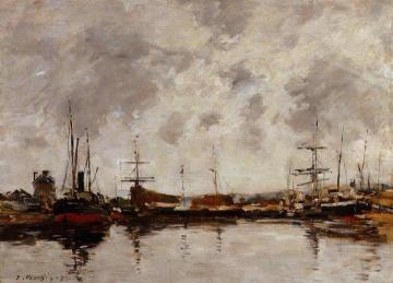 Deauville, the Harbor Artwork by Eugène-Louis Boudin