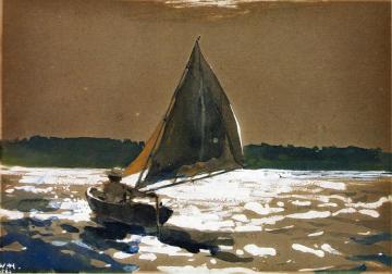 Sailing by Moonlight Artwork by Winslow Homer