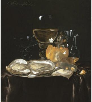 Still Life with a Roemer, A Carafe of Vinegar, a Glass Tazza, etc. Artwork by Willem van Aelst